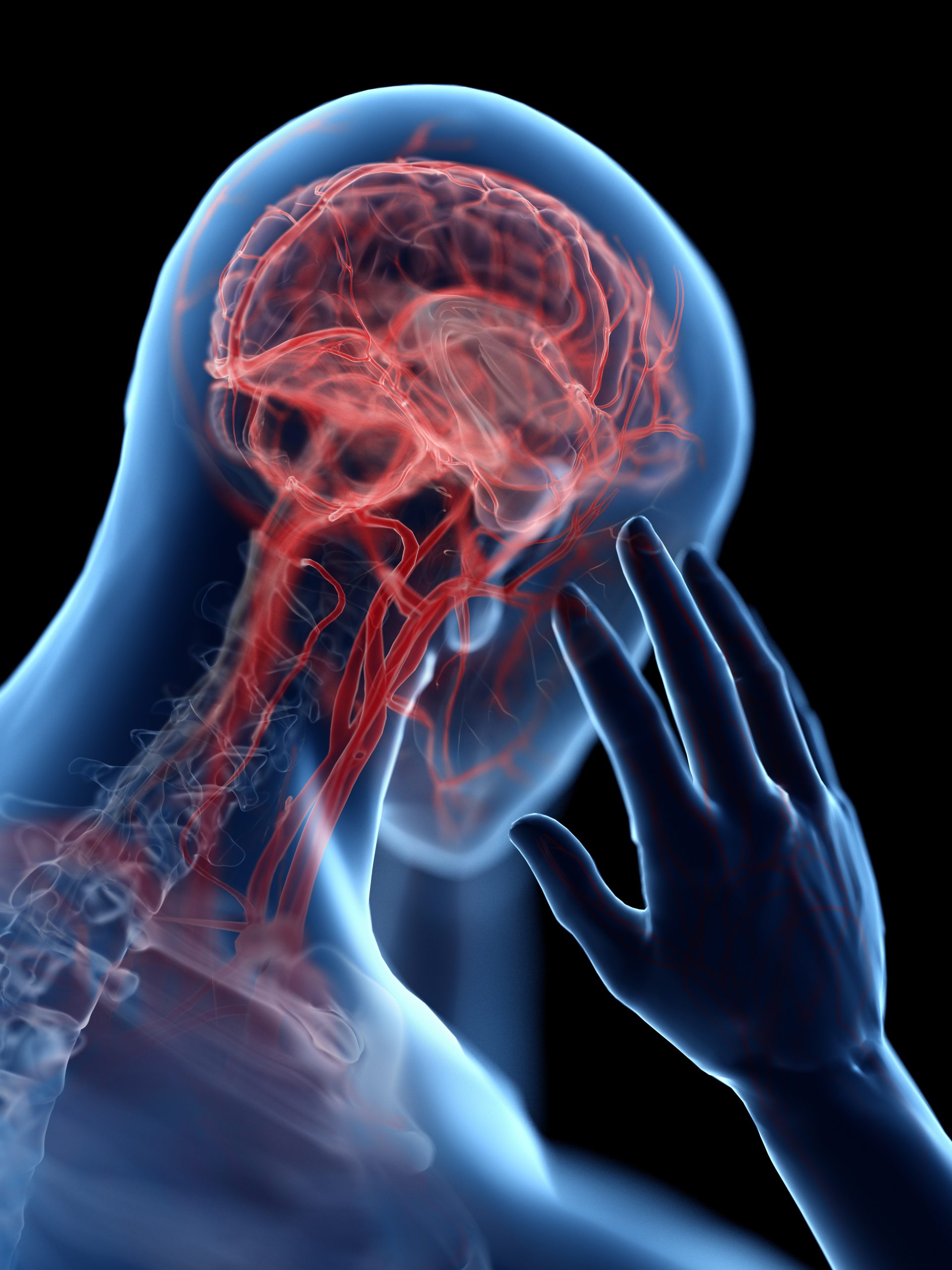 3d rendered illustration of a man having a headache